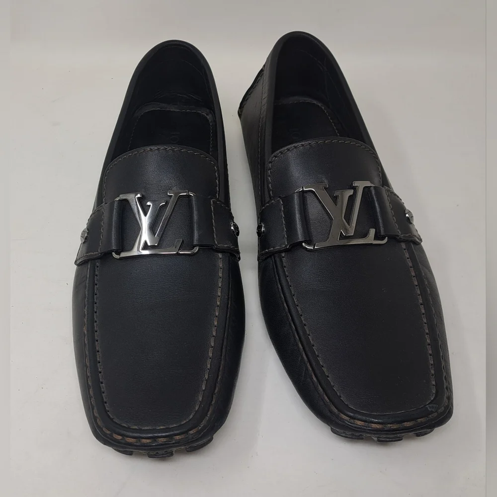 Louis Vuitton Monte Carlo Driving Loafers Shoes Chocolate Brown Leather 8.5 US - Picture 4 of 16